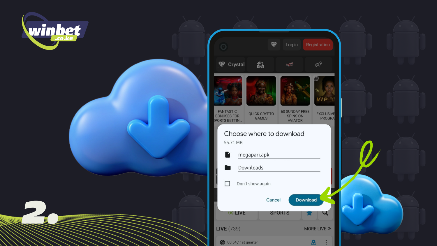 Confirm the download of the Megapari app