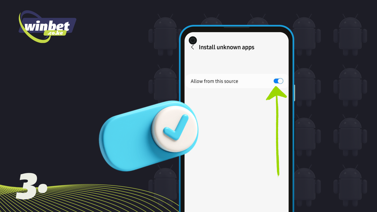 Allow the installation of apps from the browser to install the Megapari app