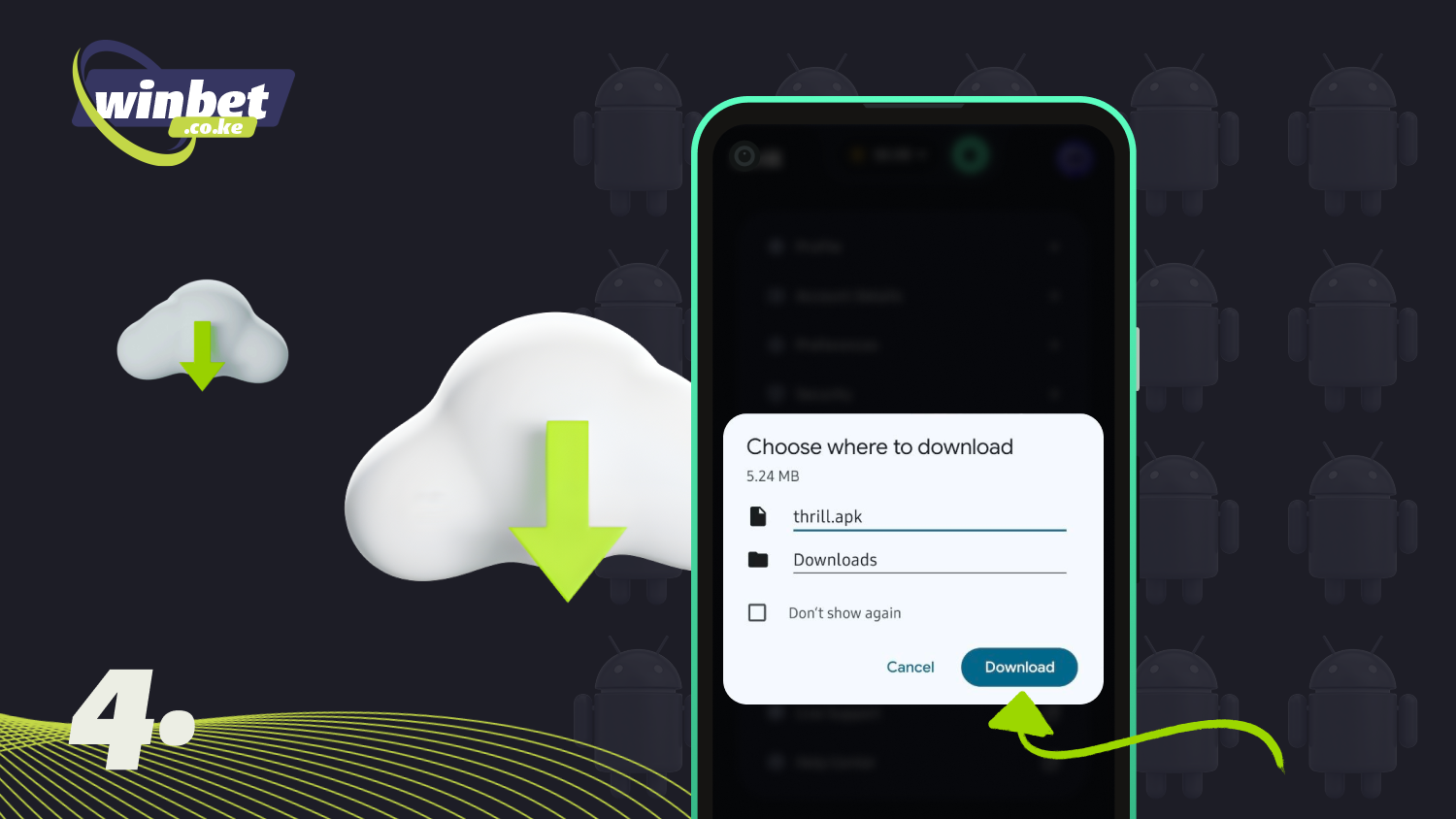 Tap the button to download the APK file and get the Thrill app for Android