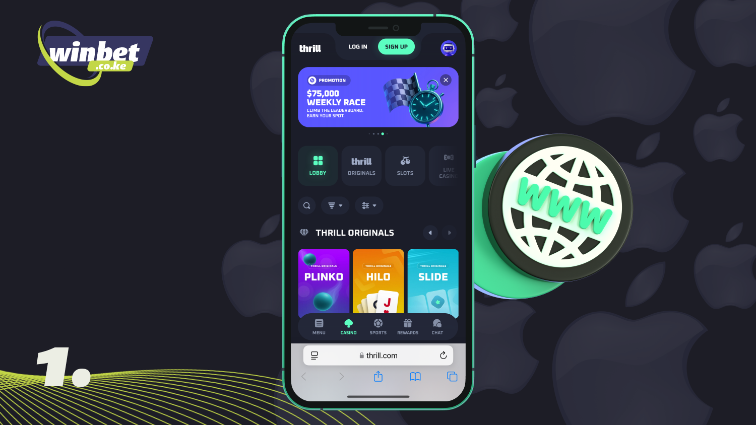 Open your browser to download the Thrill app for iOS