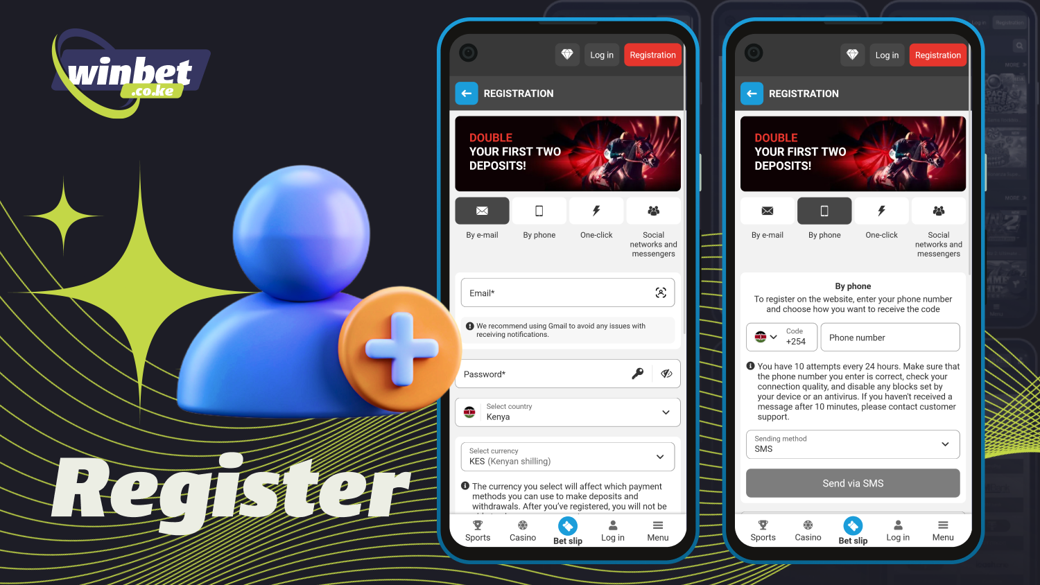 In the Megapari app, fill out the registration form to create an account and place bets