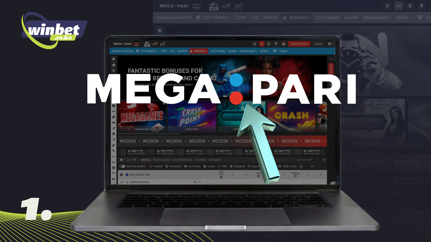 Go to the Megapari website to log in to your account