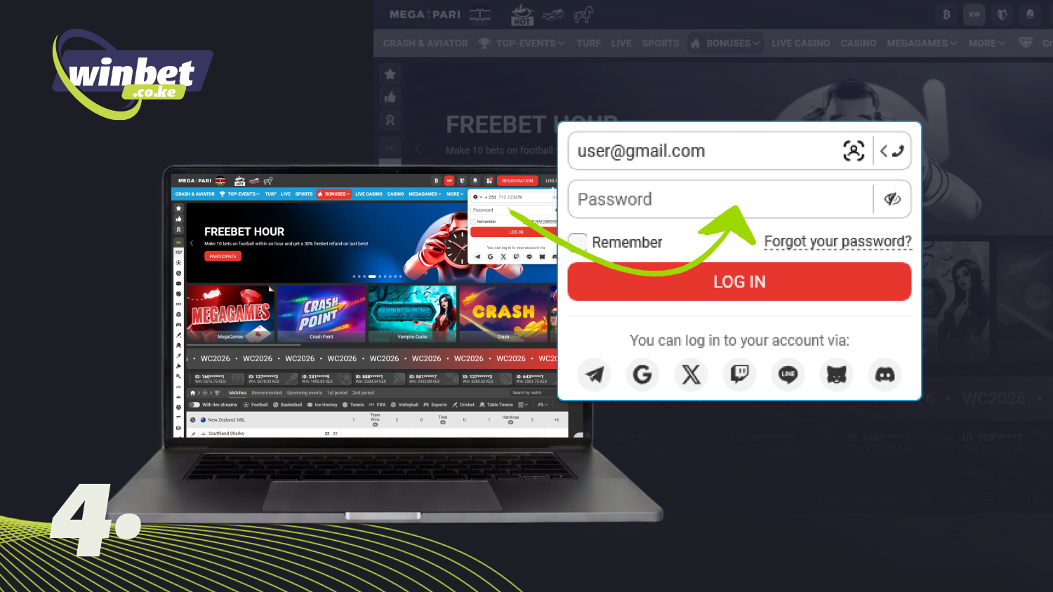 Enter your password to log in to your Megapari account