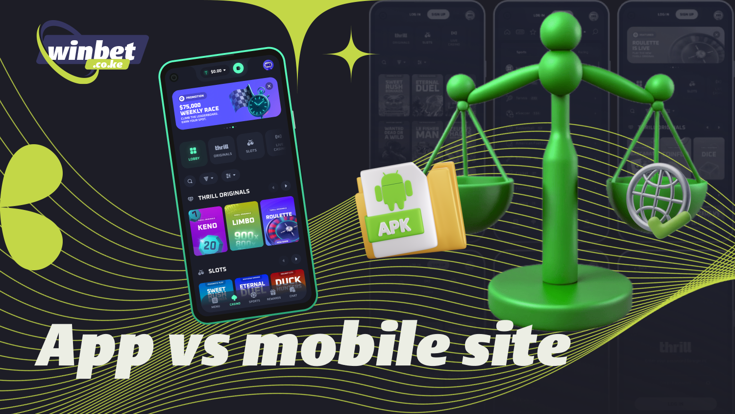 The Thrill mobile app launches faster and is more comfortable to use than the mobile version of the website
